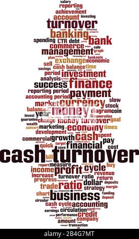 Cash turnover word cloud concept. Collage made of words about cash turnover. Vector illustration Stock Vector