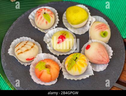 traditional portuguese fruity sweets close up Stock Photo
