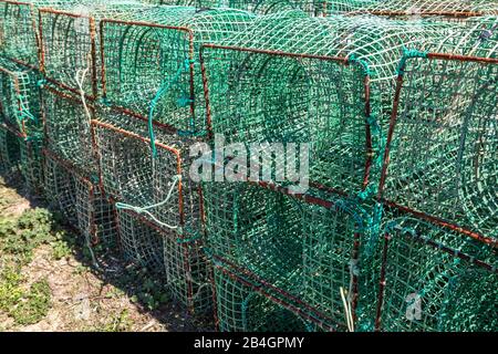 Fishing traps for fish and octopuses. The industry of fishing. Alvor  Portugal Stock Photo - Alamy