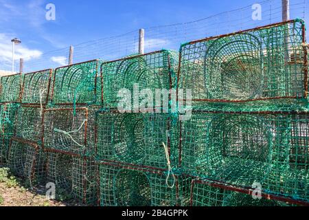 Fishing traps for fish and octopuses. The industry of fishing. Alvor  Portugal Stock Photo - Alamy