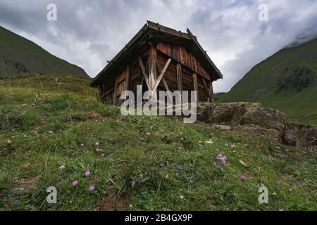 Fane Alm, Almdorf, old hut, South Tyrol, Italy, Europe
