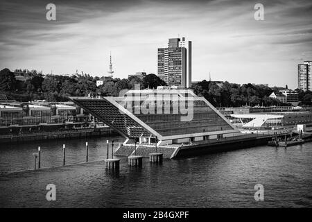 Dockland Hamburg, Germany, Europe, black and white Stock Photo