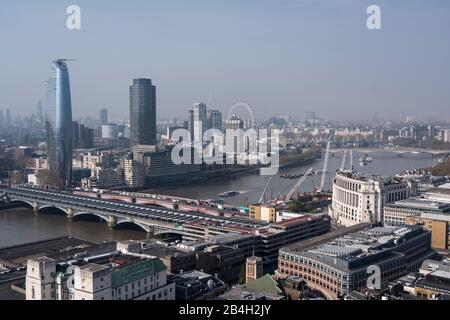 London, from above, Thames, Blackfriars Bridge Stock Photo