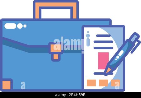 briefcase with seo icons on white background vector illustration design Stock Vector