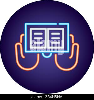 sacred book neon light style icon Stock Vector