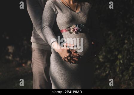 pregnant couple Stock Photo