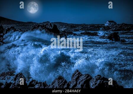 Sea surf in South Africa at night Stock Photo