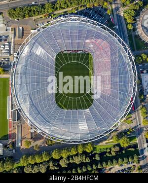 Stadium Bay Arena in Leverkusen in North Rhine-Westphalia, match between Bayer 04 Leverkusen und SC Paderborn 07, 04.10.2014, aerial view, Germany, North Rhine-Westphalia, Leverkusen Stock Photo