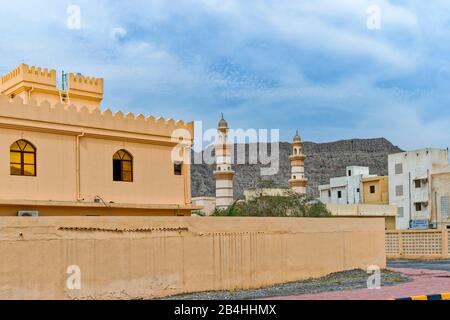 Oman, Mosque in Khasab, Khasab Stock Photo