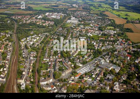 , city centre of Schwerte Northeast of station, Bethunestr, aerial view, Germany, North Rhine-Westphalia, Ruhr Area, Schwerte Stock Photo