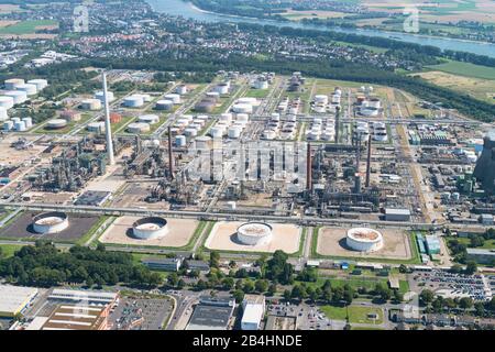 Aerial view of a refinery in the city of Cologne Stock Photo