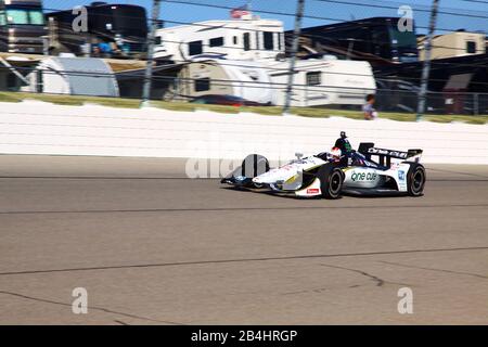 Newton Iowa, July 19, 2019: Graham Rahal on race track during the Iowa 300 Indycar race practice. Stock Photo