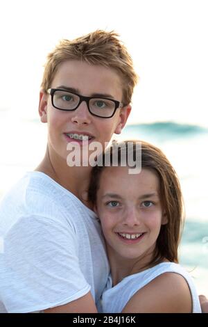 Siblings, brother, sister, portrait Stock Photo