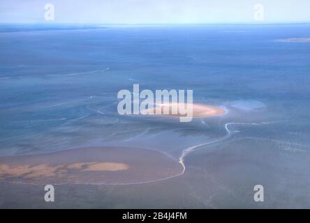 Sandbars at the island Scharhörn in the National Park Hamburgisches Wattenmeer, district of Neuwerk, Hamburg, Land Hamburg, North Sea, Germany Stock Photo