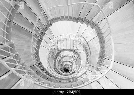 Architecture, Stairs, Black, White, Spiral Stock Photo