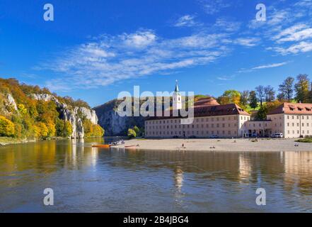 Kloster Weltenburg at the Danube Breakthrough, Lower Bavaria, Bavaria, Germany, Europe Stock Photo