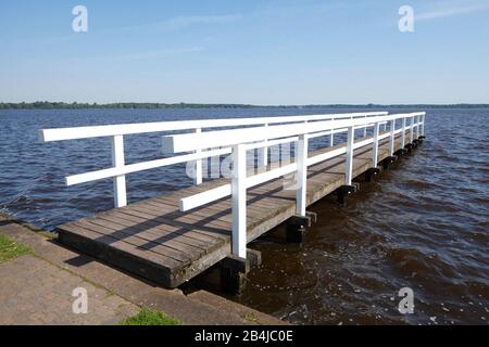 Jetty at the Zwischenahner Meer in the spa park, Bad Zwischenahn, Lower Saxony, Germany, Europe Stock Photo