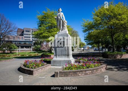 james Cook Statue, Victoria Squre, Christchurch Central City Stock Photo