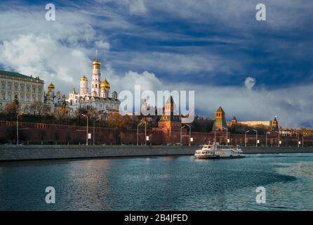 Moscow River and the Kremlin. Moscow. Russia Stock Photo