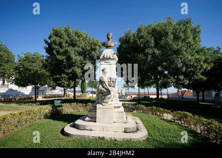 Europe, Portugal, Alentejo region, Evora, Diana Temple, statue of Barahona in the Diana garden Stock Photo