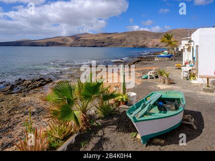 Village Playa Quemada at Yaiza, Lanzarote, Canary Islands, Spain Stock Photo