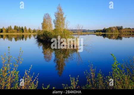 Bobinger Reservoir, Wertach Reservoir near Bobingen, at Augsburg, Swabia, Bavaria, Germany Stock Photo