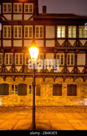 Gewandhaus, Altstadtmarkt, blue hour, night, Braunschweig, Lower Saxony, Germany, Europe Stock Photo
