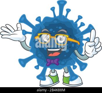 The Geek character of coronavirus desease mascot design Stock Vector