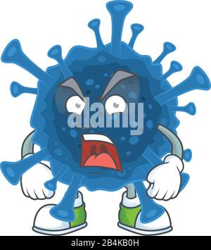Coronavirus desease cartoon character design with angry face Stock Vector