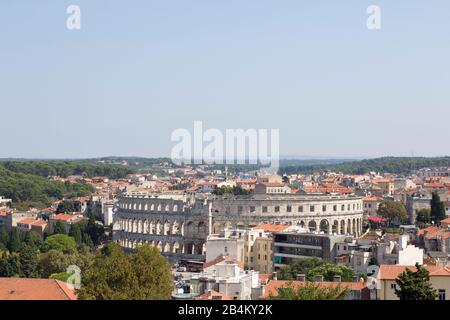 The Roman amphitheater in Pula, Croatia Stock Photo