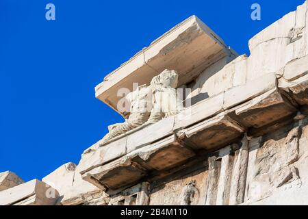 Parthenon freize, Acropolis, Athens, Greece Stock Photo