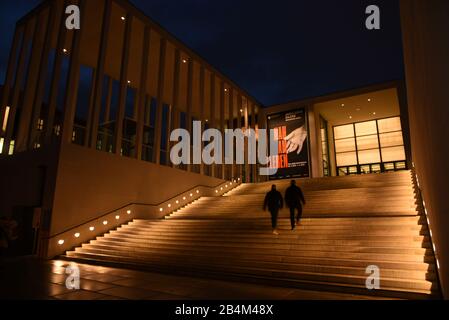 Europe, Germany, Berlin, Museum Island, james Simon Gallery, night mood Stock Photo