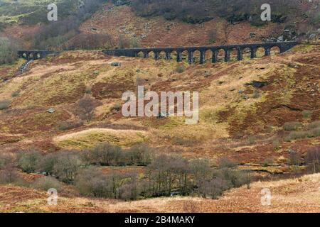 Great Britain, Scotland, Highlands, Grampian Mountains, Old Railway Bridge Stock Photo
