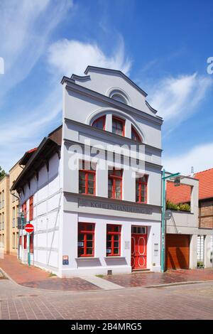 historic house facade, Güstrow, Mecklenburg-West Pomerania, Germany, Europe Stock Photo