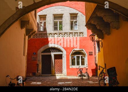 Old town hall, Roter Herzfleck, Regensburg, Upper Palatinate, Bavaria, Germany Stock Photo