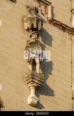 Coat of arms on the north facade of the Royal Villa, Regensburg, Upper Palatinate, Bavaria, Germany Stock Photo