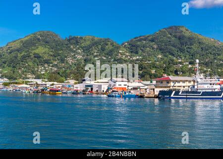 Hafen von Victoria, Insel Mahe, Seychellen, Indischer Ozean, Afrika Stock Photo