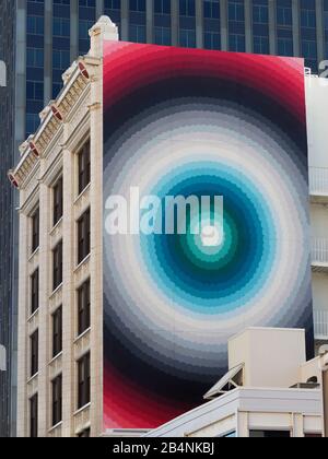 Mural on office building in downtown El Paso Stock Photo