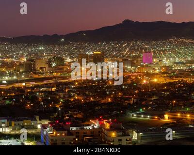 Aerial panorama of El Paso, view from Murchison Park, Scenic Drive Stock Photo