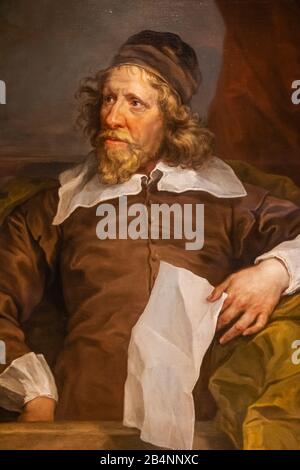 England, London, Portrait of Inigo Jones  Painted by William Hogarth in 1758 from a 1636 Painting by Sir Anthony Van Dyck Stock Photo