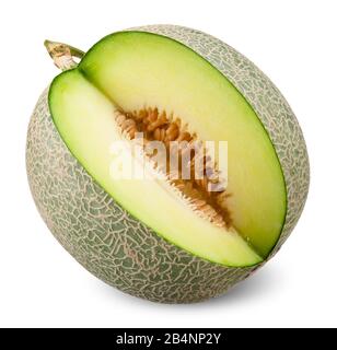 melon isolated on white, melon clipping path all focus Stock Photo