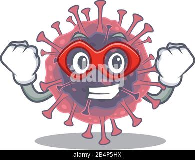 A picture of microbiology coronavirus in a Super hero cartoon character Stock Vector