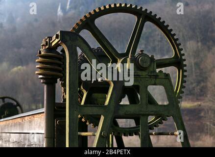 Details of old iron water lock gear Stock Photo