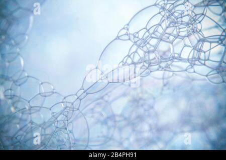Macro shots soapy water bubbles close-up Stock Photo
