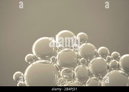 Macro shots soapy water bubbles close-up Stock Photo