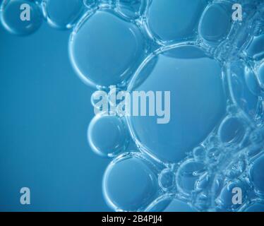 Macro shots soapy water bubbles close-up Stock Photo