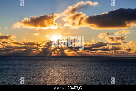 Dramatic sunset sky and seascape. Stock Photo