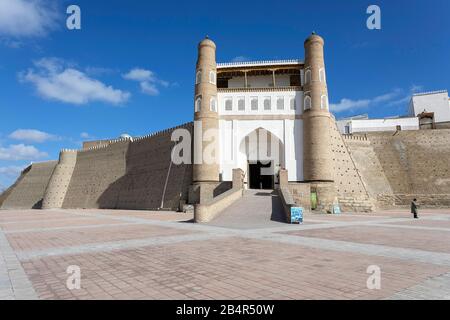 Entrance of the Ark citadel, Bukhara, Uzbekistan Stock Photo