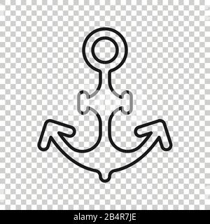 Anchor icon, linear isolated illustration, thin line vector, web