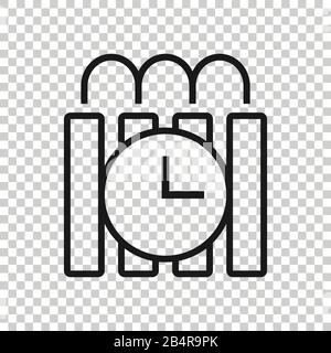 Bomb icon in flat style. Dynamite vector illustration on white isolated background. C4 tnt business concept. Stock Vector